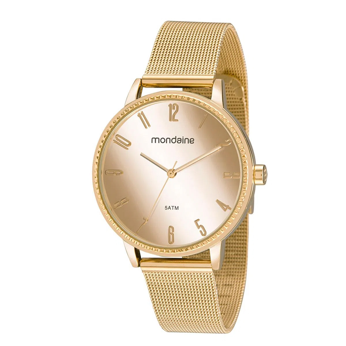 Relógio Feminino Mondaine Espelhado Malha de Aço Dourado - 32283LPMVDE1