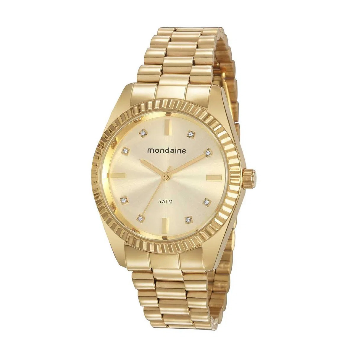 Relógio Feminino Mondaine Cristais Dourado - 76768LPMVDE2