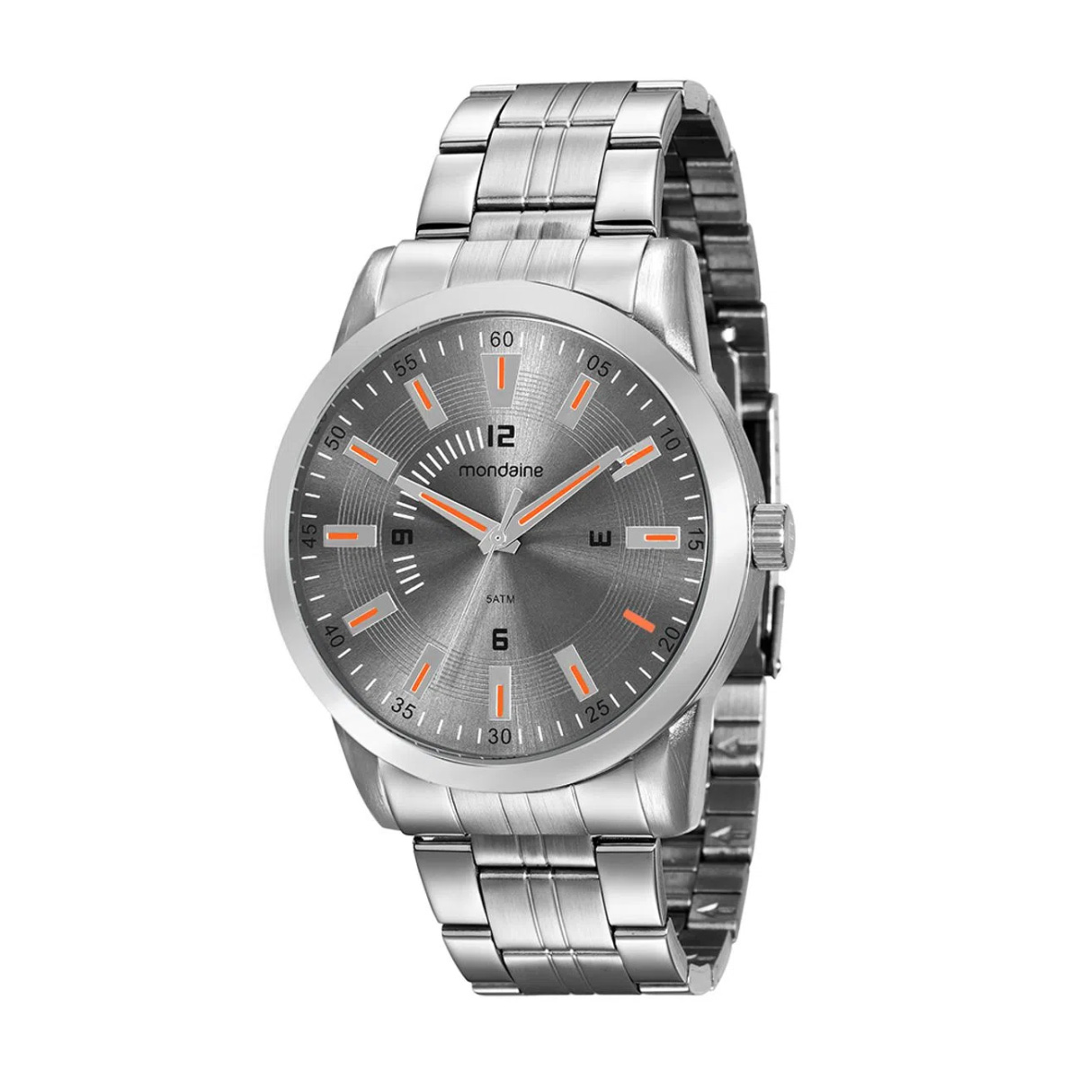 Relógio Masculino Mondaine Visor Cinza Texturizado Prata - 99088G0MVNE1