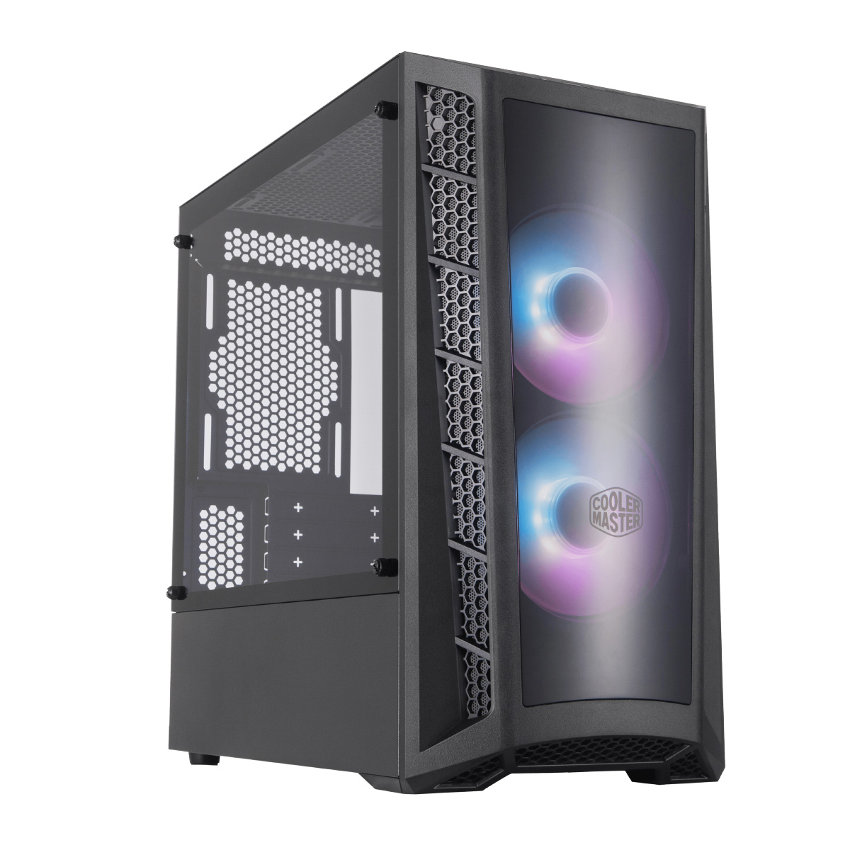 Gabinete Cooler Master Masterbox MB320L ARGB - Lateral em Vidro Temperado - 2 Coolers ARGB inclusos - Preto - MCB-B320L-KGNN-S02