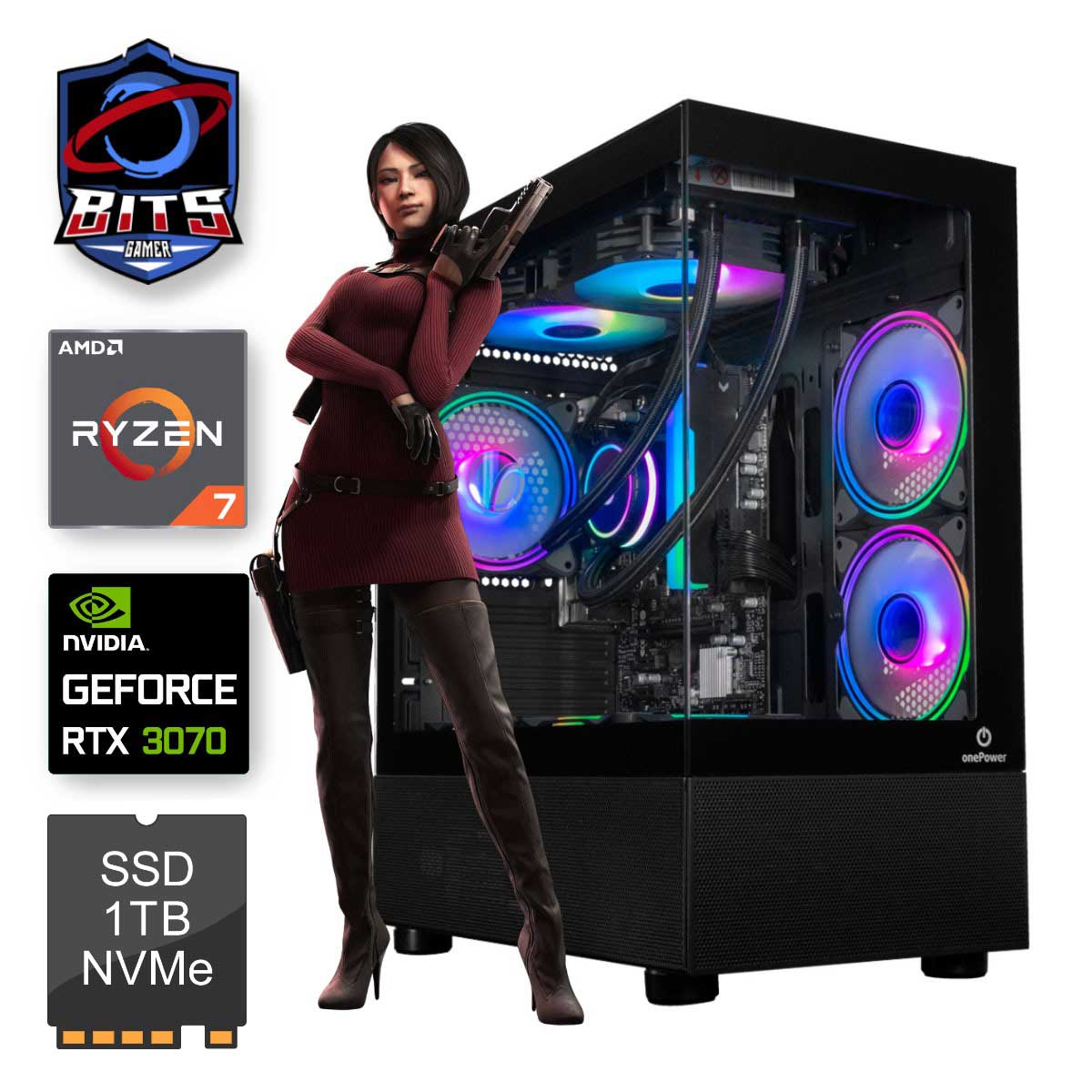 PC Gamer Bits 2025 - Ryzen 7 5800X, 16GB, SSD 1TB, Video GeForce RTX 3070 - Windows 11