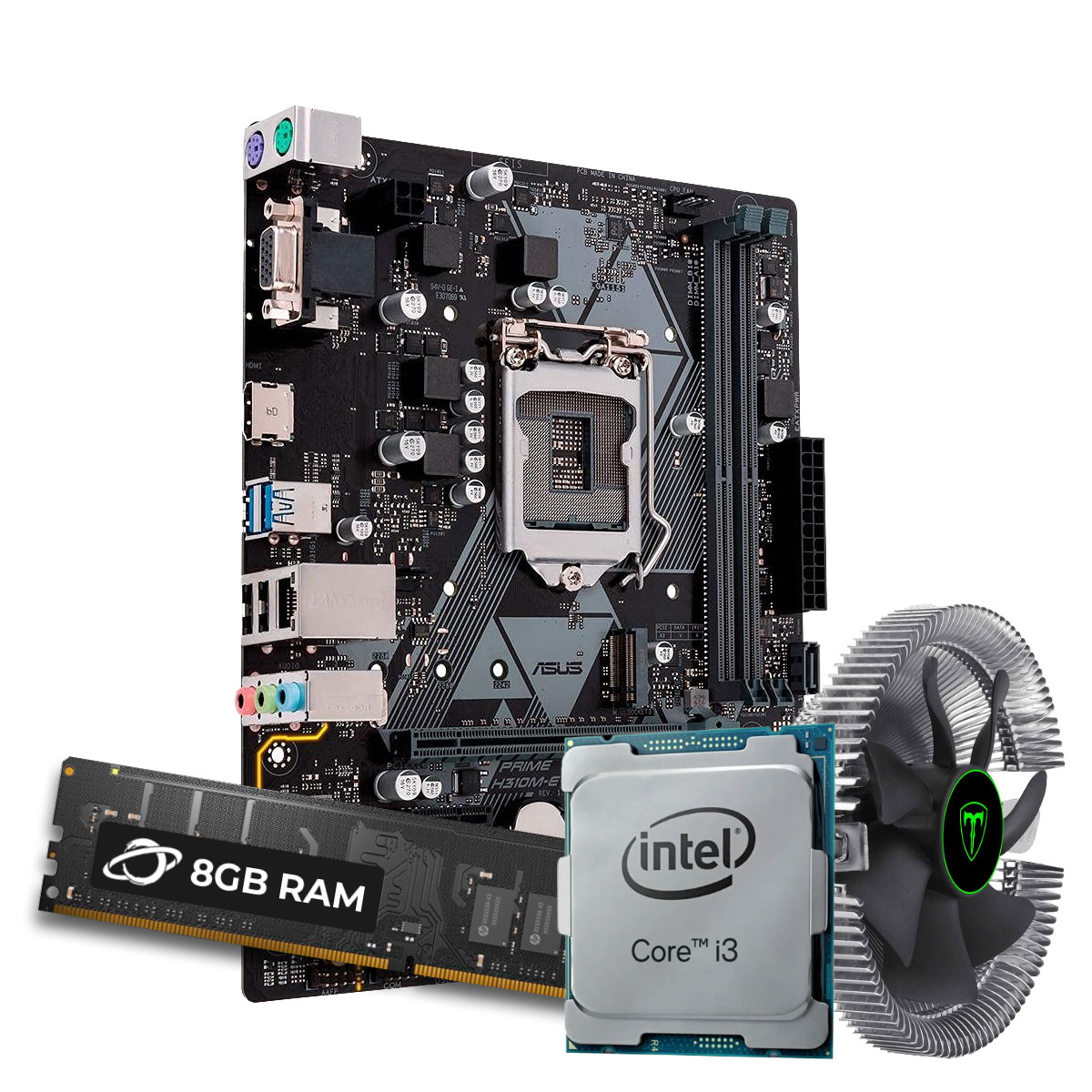 Kit Upgrade Intel® Core i3 8100T + Asus Prime H310M-E R2.0/BR + Memória 8GB DDR4