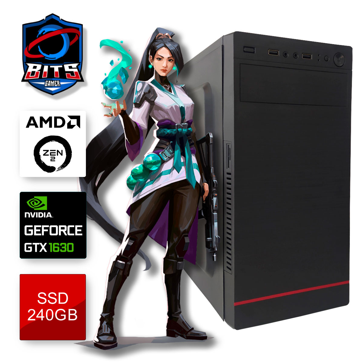 PC Gamer Bits - AMD 4700S, 16GB GDDR6, SSD 240GB, Nvidia Geforce GTX 1630