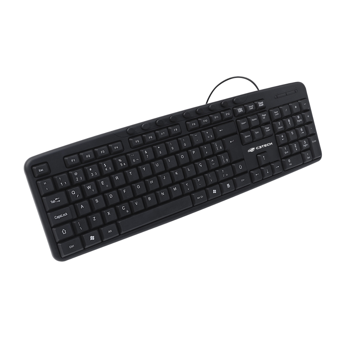 Teclado USB Multimídia C3Tech - ABNT2 - Preto - KB-M40BK