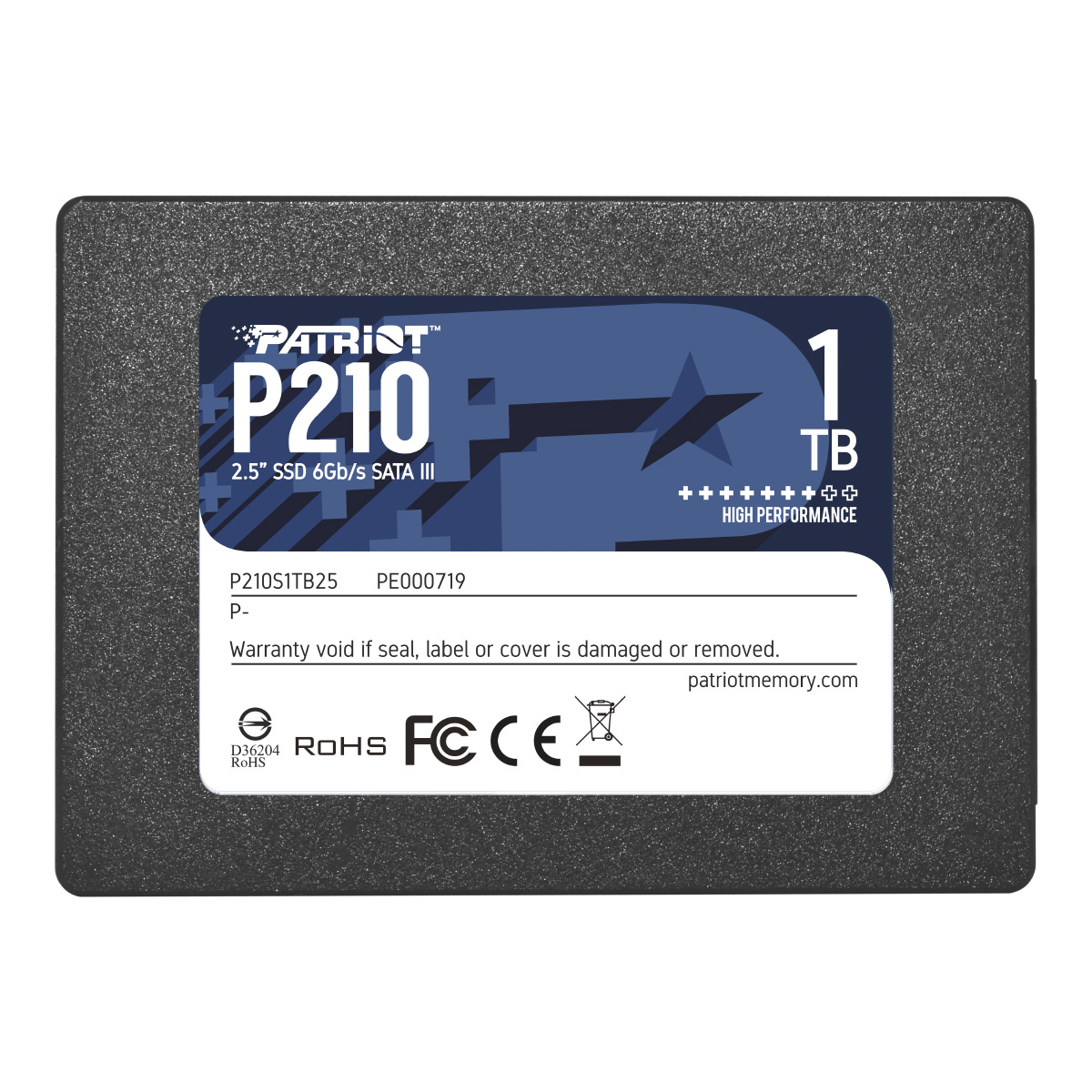 SSD 1TB Patriot P210 - SATA - Leitura 520MB/s - Gravação 430MB/s - P210S1TB25