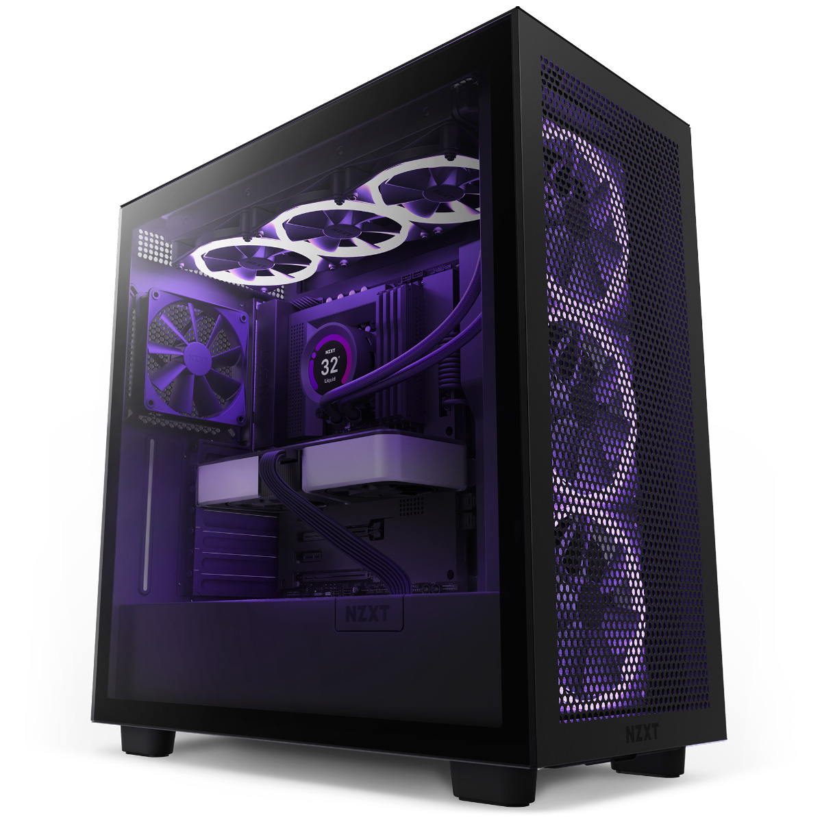 Gabinete Gamer NZXT H7 Flow - Lateral em Vidro Temperado - USB 3.2 - Mid Tower - Preto - CM-H71FB-01