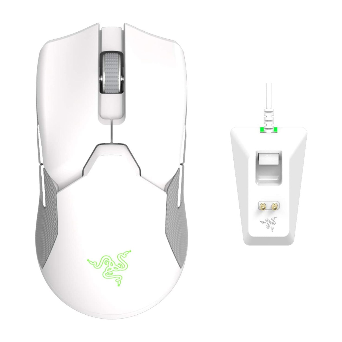 Mouse sem Fio Razer Viper Ultimate - 20000dpi - 8 Botões Programáveis - HyperSpeed e USB - RGB Chroma - Switch Optico - com Dock - Branco - RZ01-03050400-R3M1