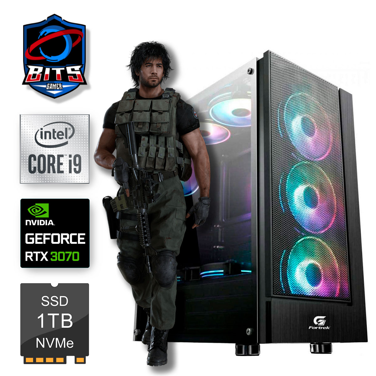 PC Gamer Bits 2024 - Intel® Core i9 10900F, RAM 32GB, SSD 1TB, GeForce RTX 3070