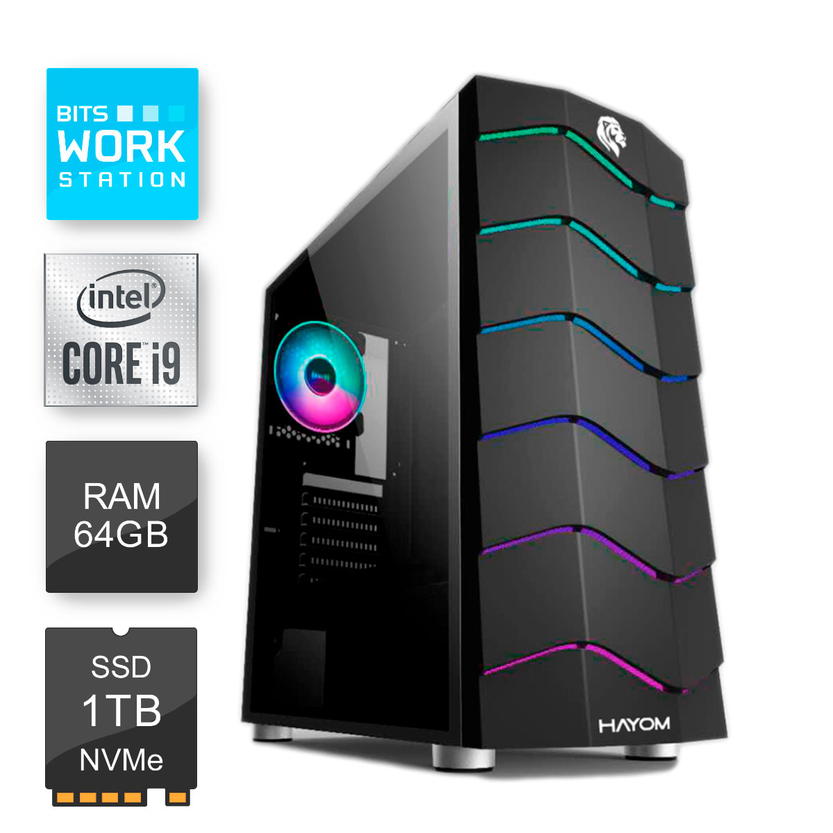 Computador WorkStation Bits 2024 - Intel® Core i9 10900F, RAM 64GB, SSD 1TB