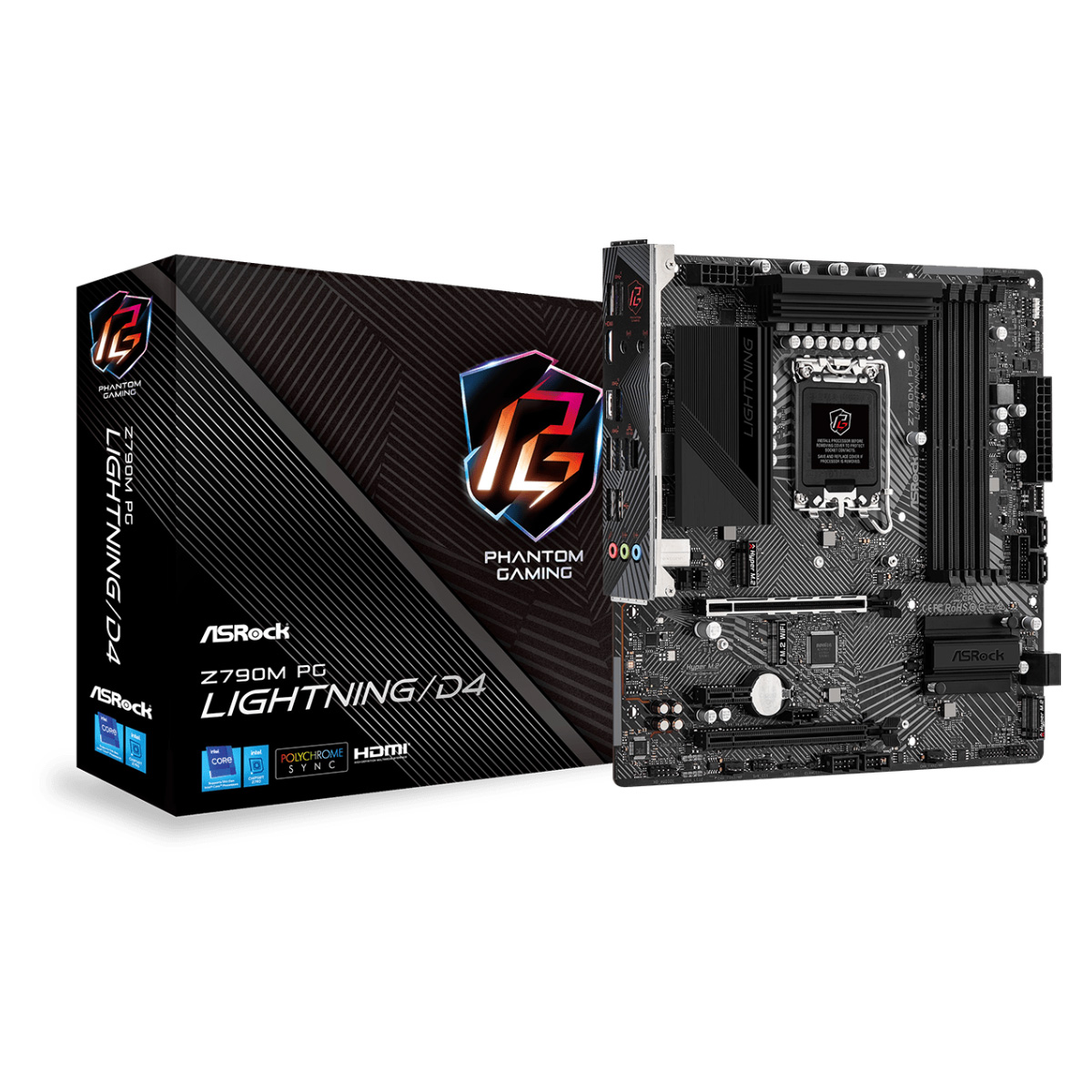 Placa Mãe ASRock Z790M PG Lightning D4 (LGA 1700 - DDR4 5333 O.C) - Chipset Z790 - USB 3.2 - Slot M.2 - Micro ATX