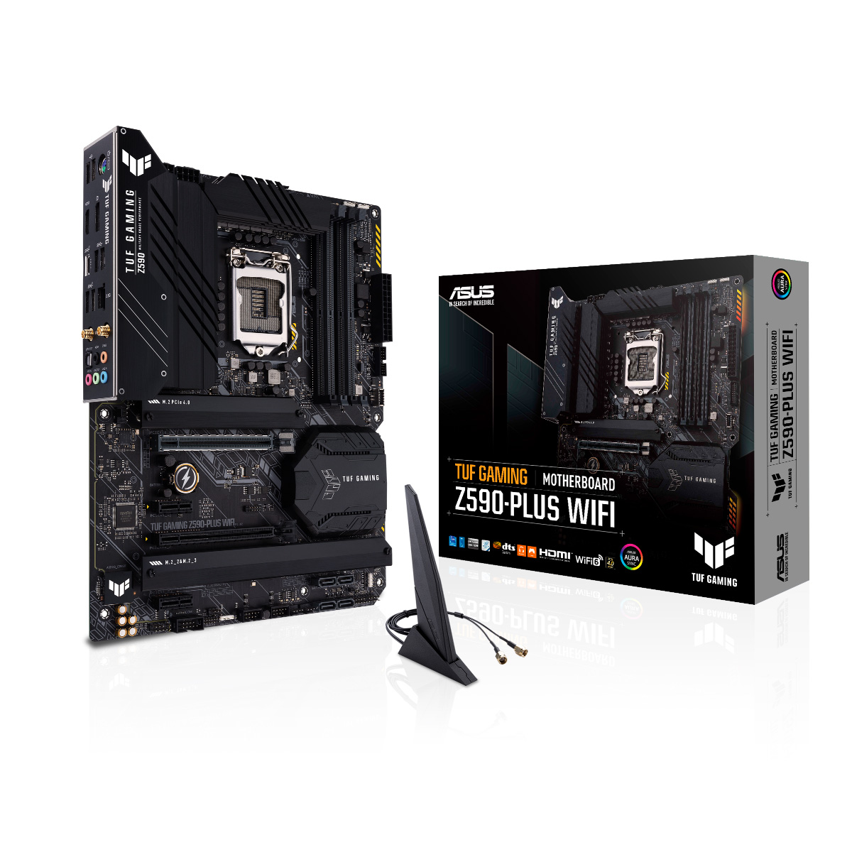 Placa Mãe Asus TUF Gaming Z590-PLUS WIFI (LGA 1200 DDR4 5133 O.C) - Chipset Z590 - USB 3.2 - Wi-Fi 6 - Slot M.2 - ATX