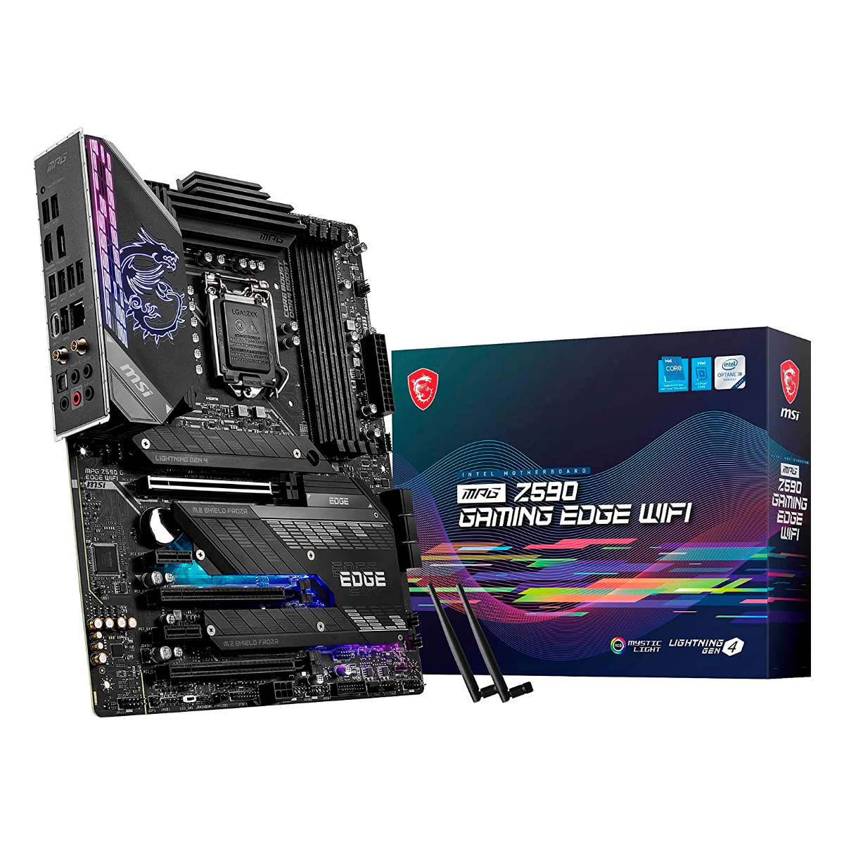 Placa Mãe MSI Z590 MPG Gaming Edge WiFi (LGA 1200 - DDR4 5333 O.C) - Chipset Intel Z590 - Wi-Fi 6E - Bluetooth - Slot M.2 - ATX