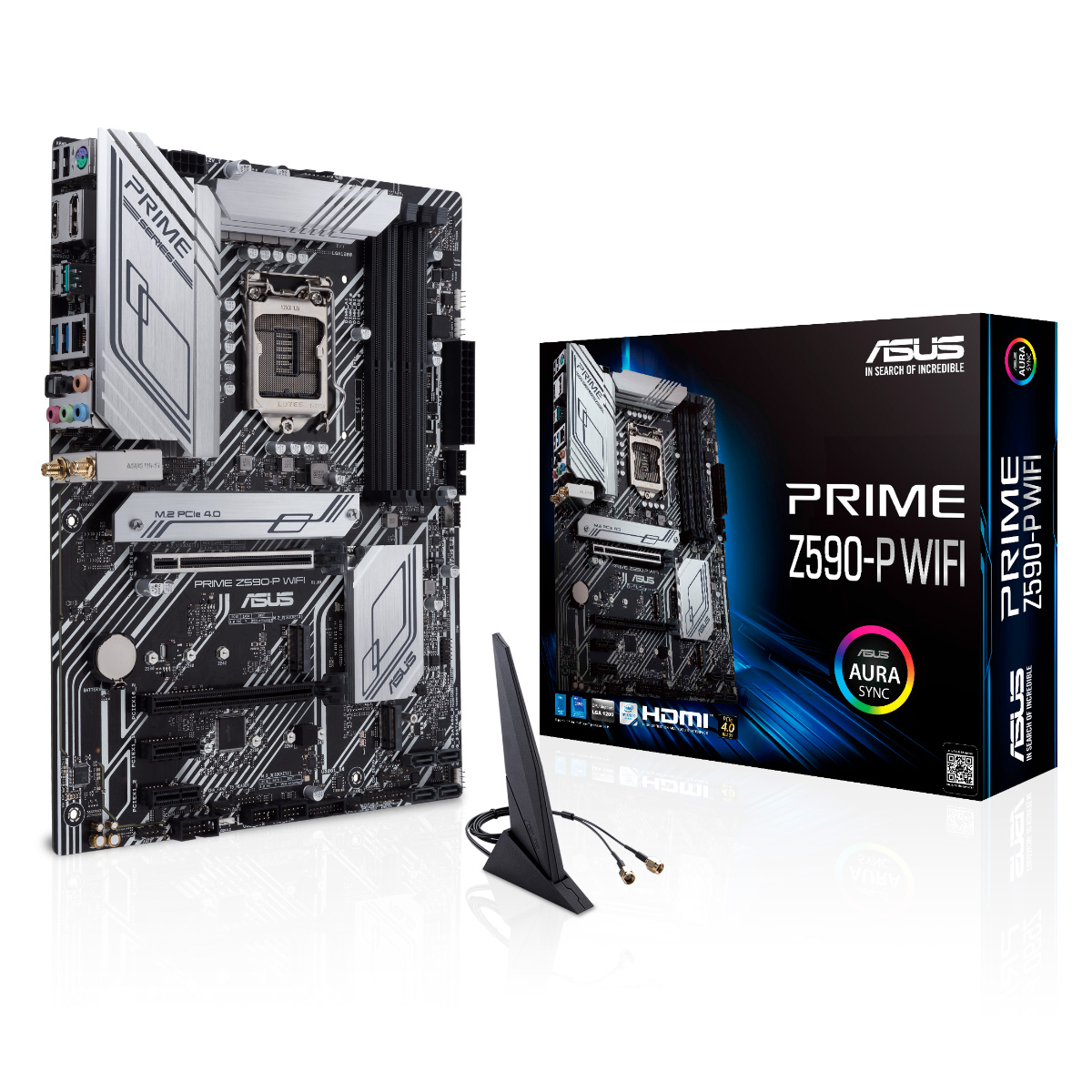 Placa Mãe Asus Prime Z590-P WIFI (LGA 1200 - DDR4 5133 O.C) - Chipset Intel Z590 - Wi-Fi & Bluetooth - Slot M.2 - ATX