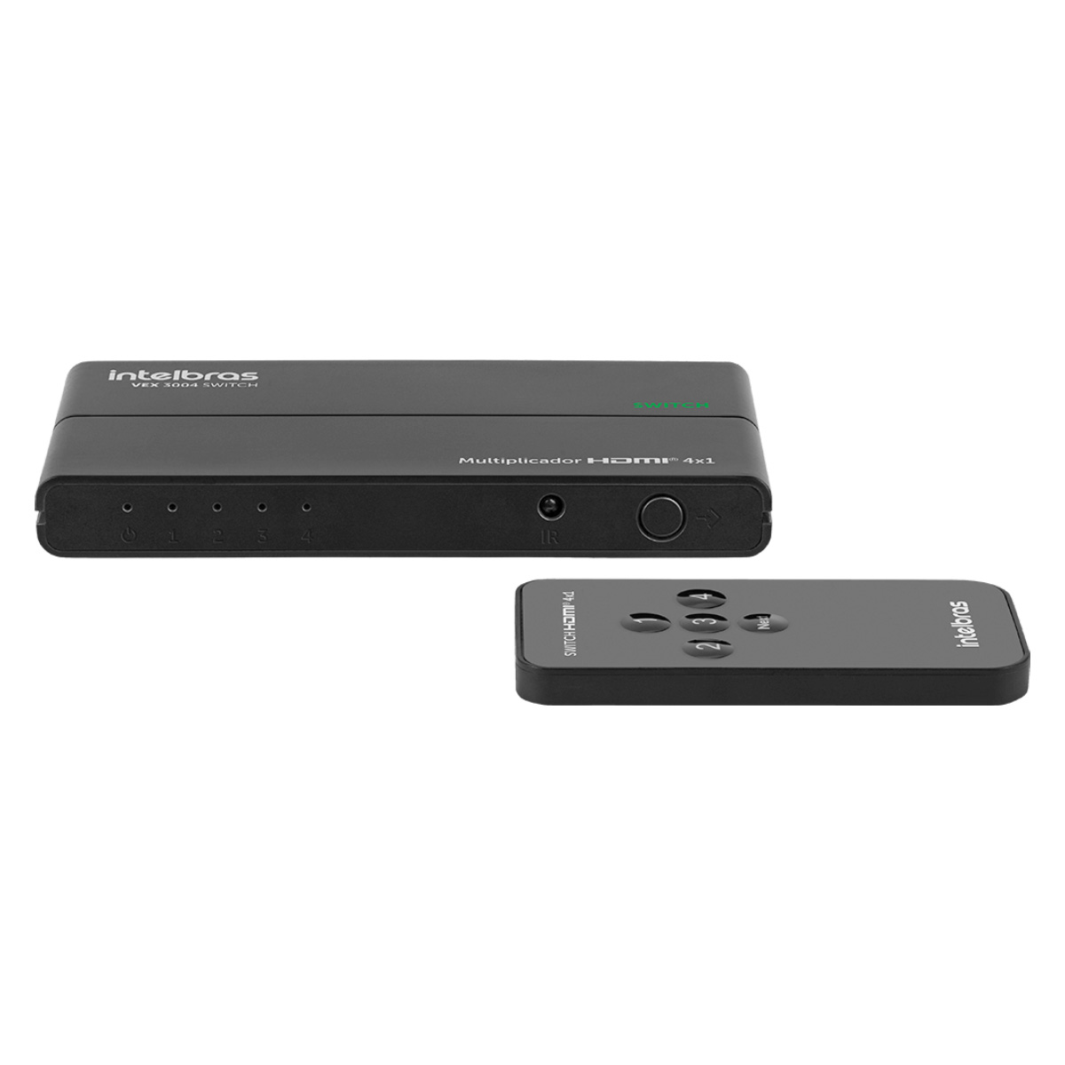 Switch HDMI com 4 entradas - Controle Remoto - Intelbras VEX 3004 Switch - 4K