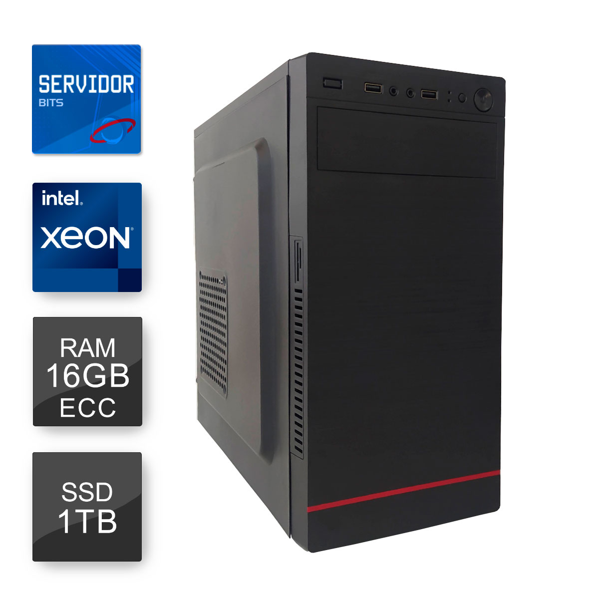 Servidor Bits - Intel® Xeon E3 1220 V2, RAM 16GB ECC, SSD 1TB