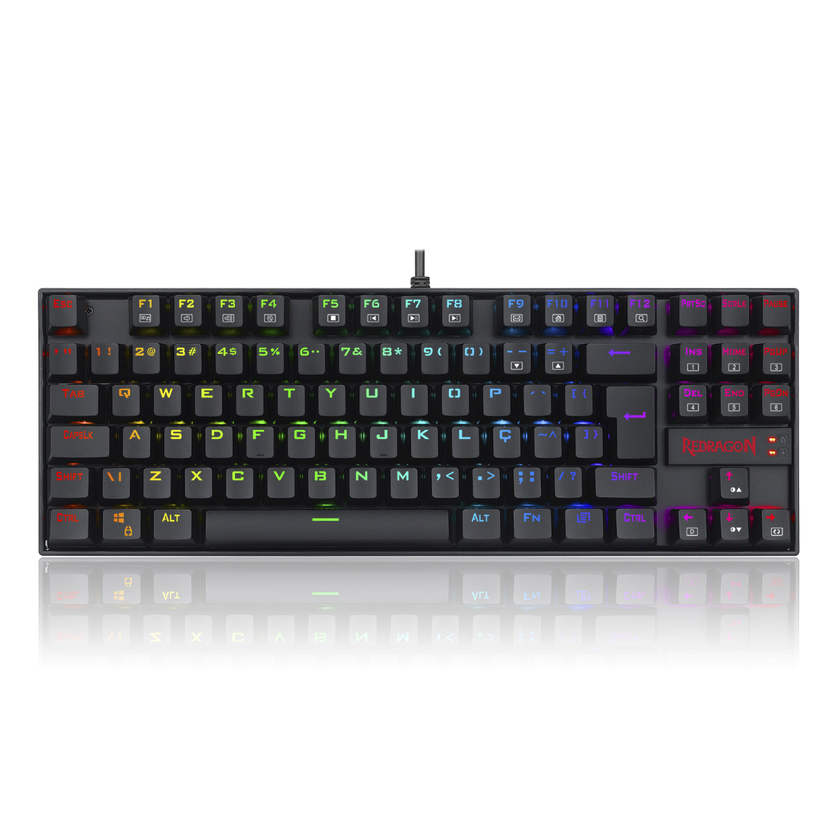 Teclado Mecânico Gamer Redragon Kumara Pro - ABNT2 - Switch Azul Magnetico - Iluminação RGB - Preto - K552RGB-PRO PT-BLUE