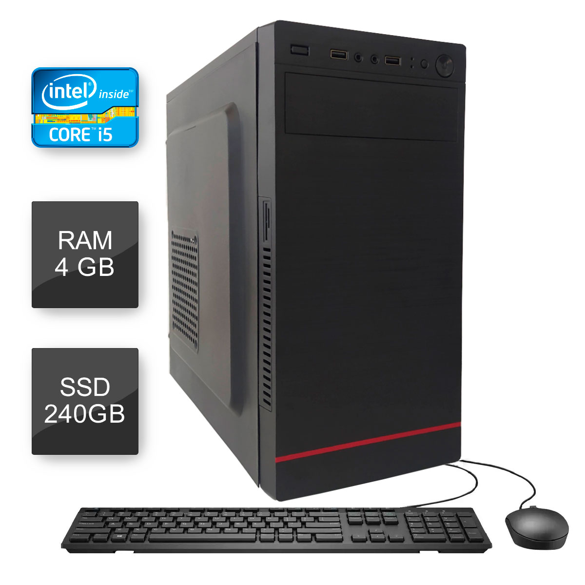 Computador Bits WorkHard - Intel i5 3470, 4GB, SSD 240GB, Kit Teclado e Mouse