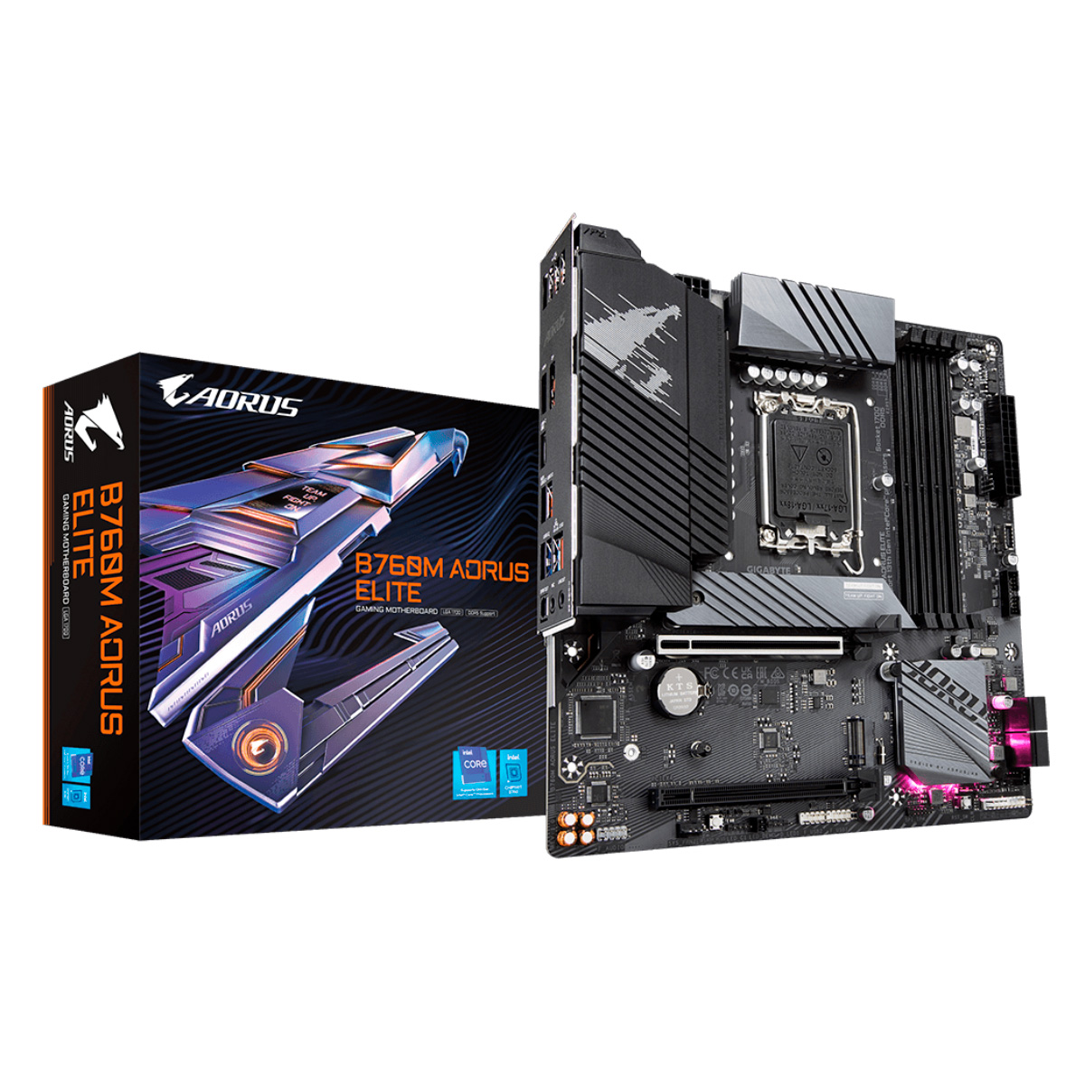 Placa Mãe Gigabyte B760M AORUS ELITE - (LGA 1700 - DDR5 7600 O.C) Chipset Intel B760 - Slot M.2 - Micro ATX