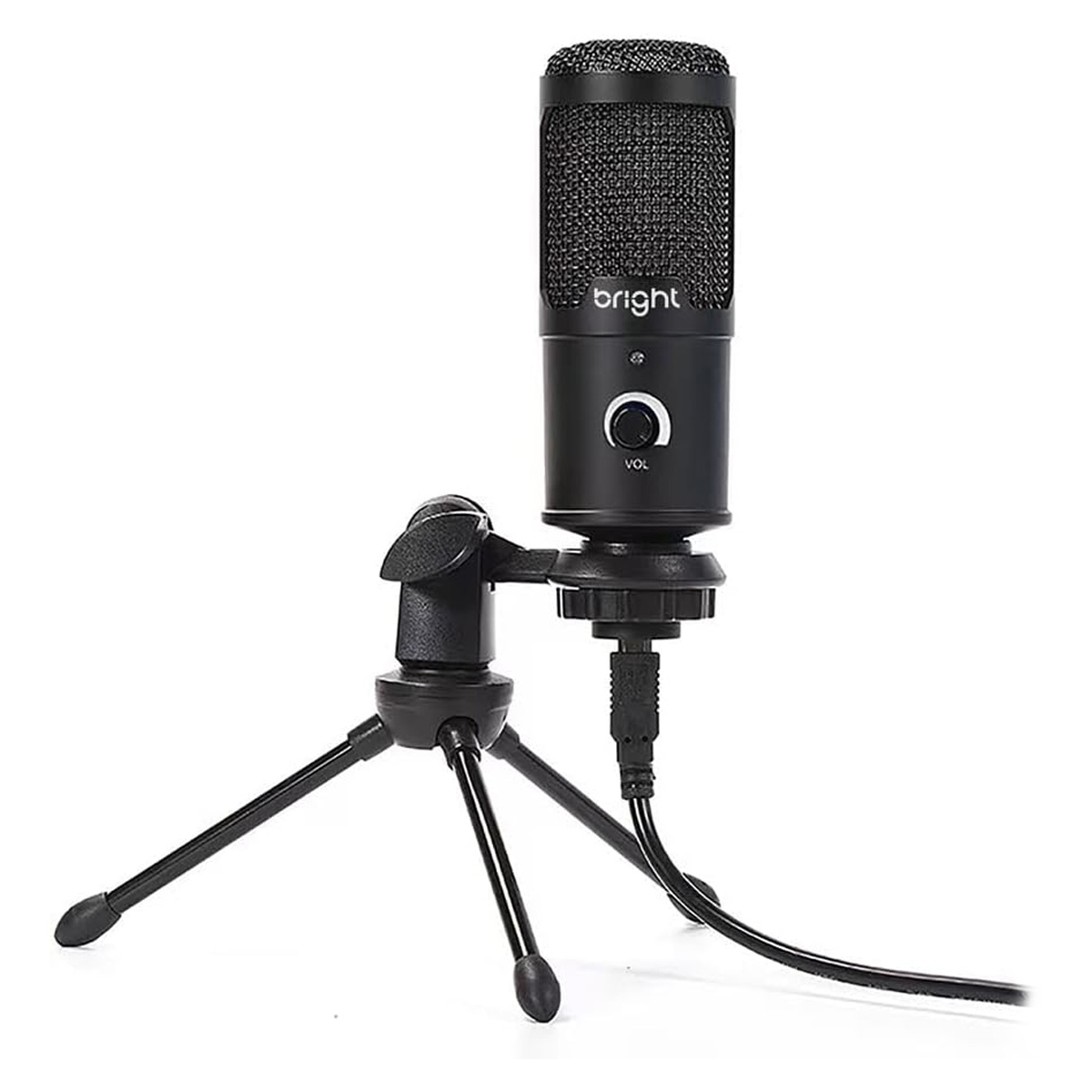 Microfone Bright Streamer - Conector USB - Cabo 2,5m - Iluminação RGB - ST001