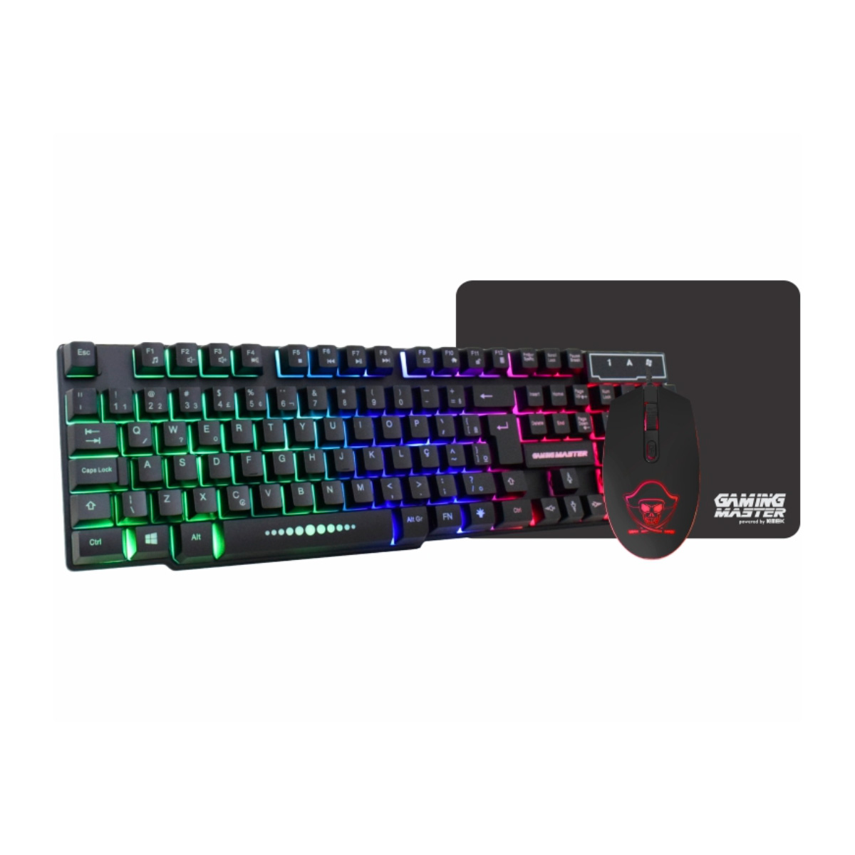 Kit Gamer K-Mex - Teclado KM5229 + Mouse M340 + Mousepad FX-X2218 - Iluminação Rainbow - B3KM5229M340BOX