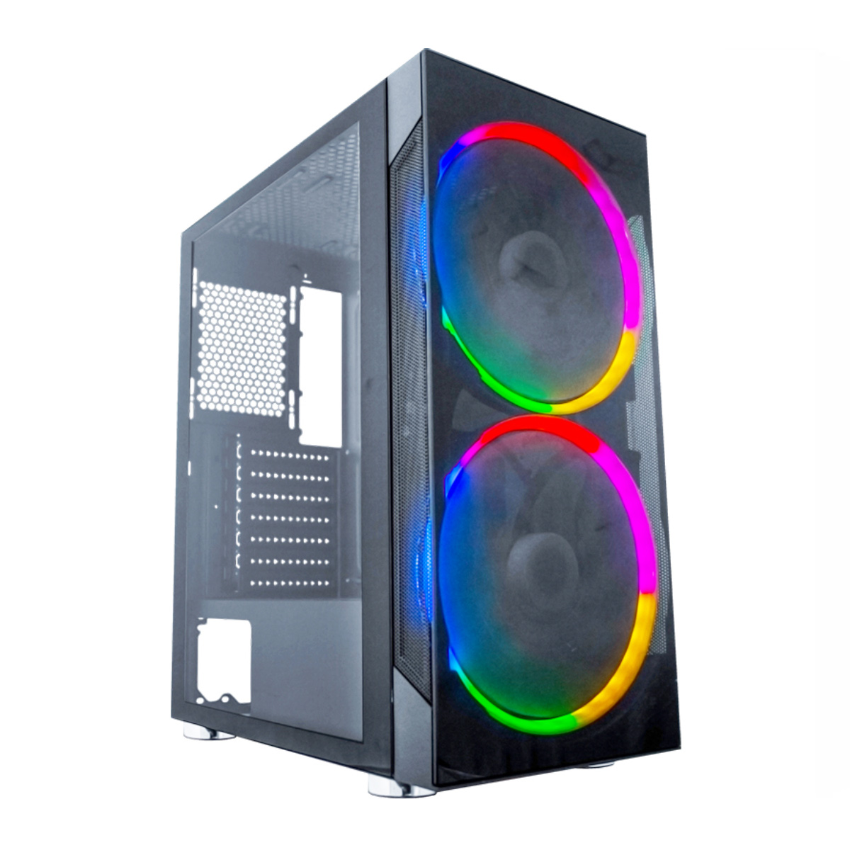 Gabinete Gamer K-Mex Anjo de combate 4 AFCAF4 - Lateral em Acrílico - com 2 Coolers LED Multicolor