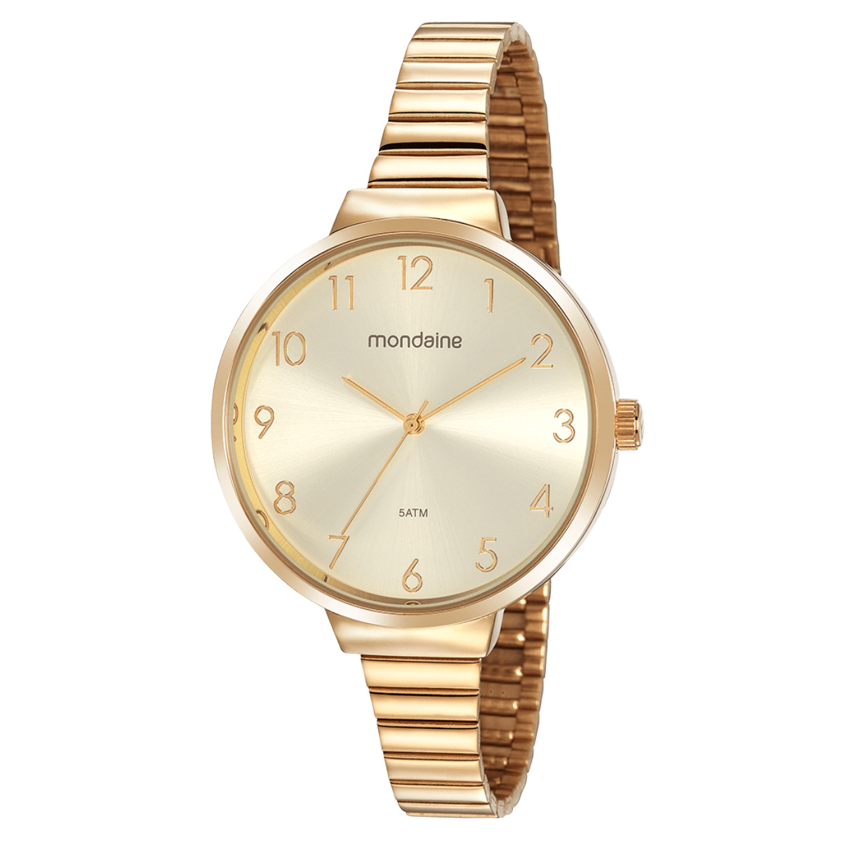 Relógio Feminino Mondaine Minimalista Bracelete Dourado - 32116LPMVDE1