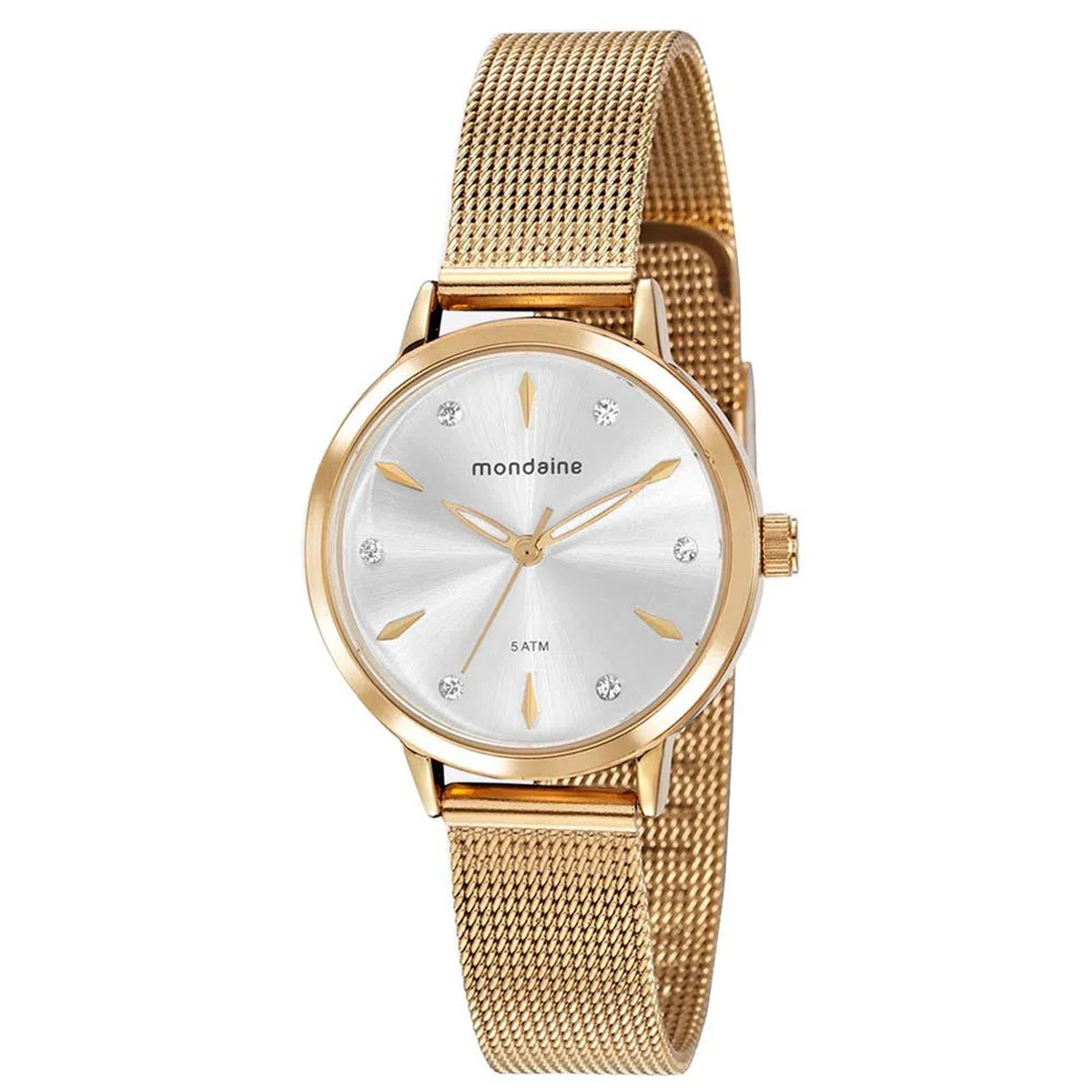 Relógio Feminino Mondaine Malha De Aço Dourado - 76733LPMVDE3