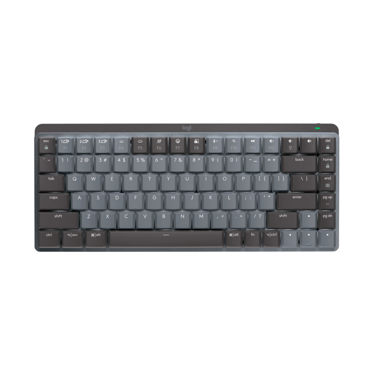 Teclado Mecânico sem Fio Logitech MX Mechanical Mini - Switch Tactile Quiet - Bluetooth e USB - Preto e Cinza - 920-010783