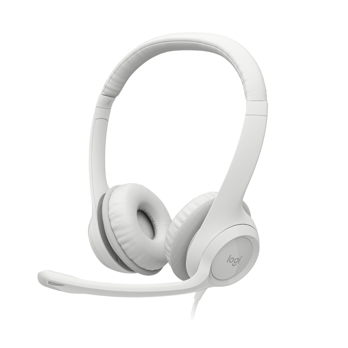 Headset Logitech H390 - Microfone giratório - USB - Cabo 1.9m - Branco fosco - 981-001285