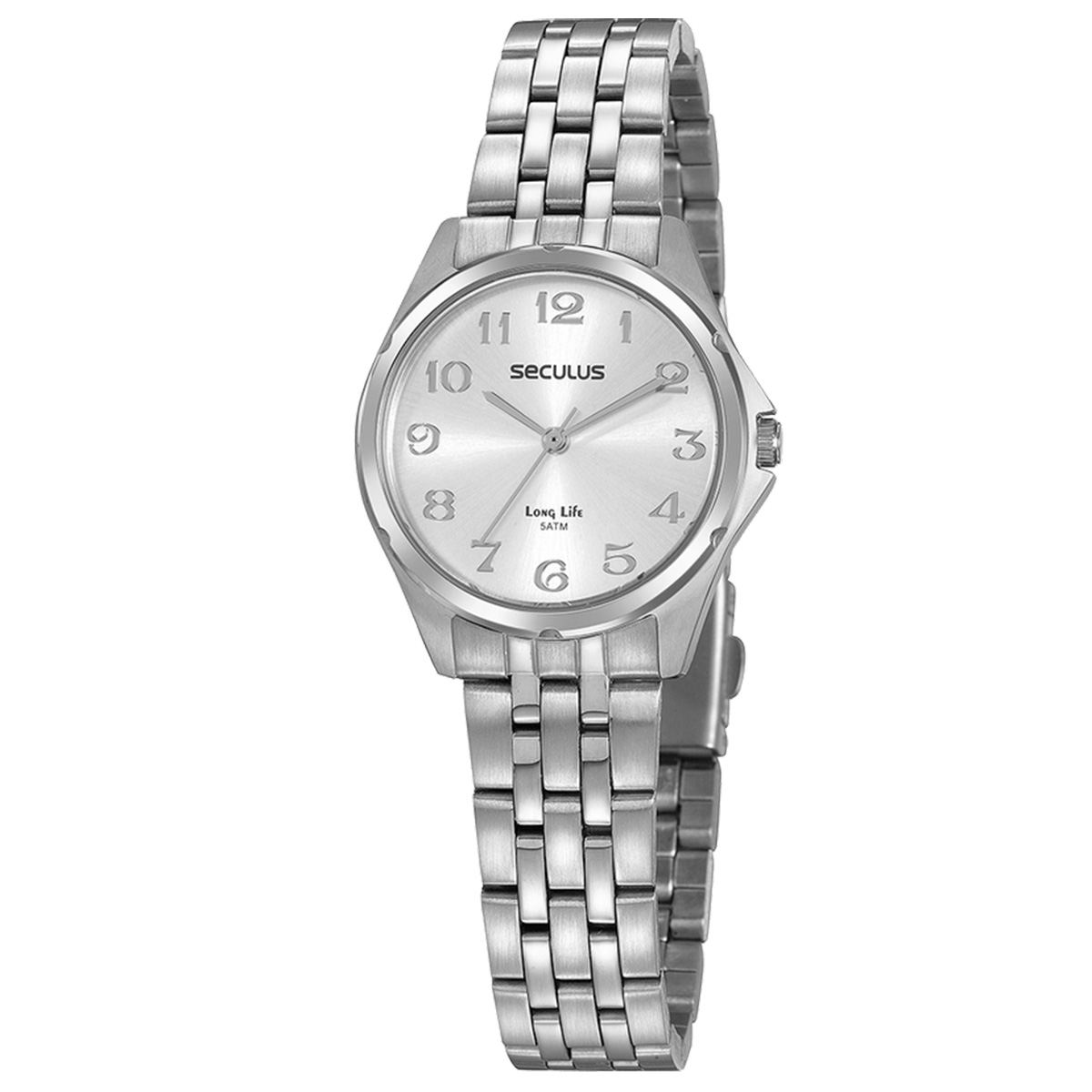 Relógio Feminino Seculus Long Life Clássico Aço Prata - 20866L0SVNA3