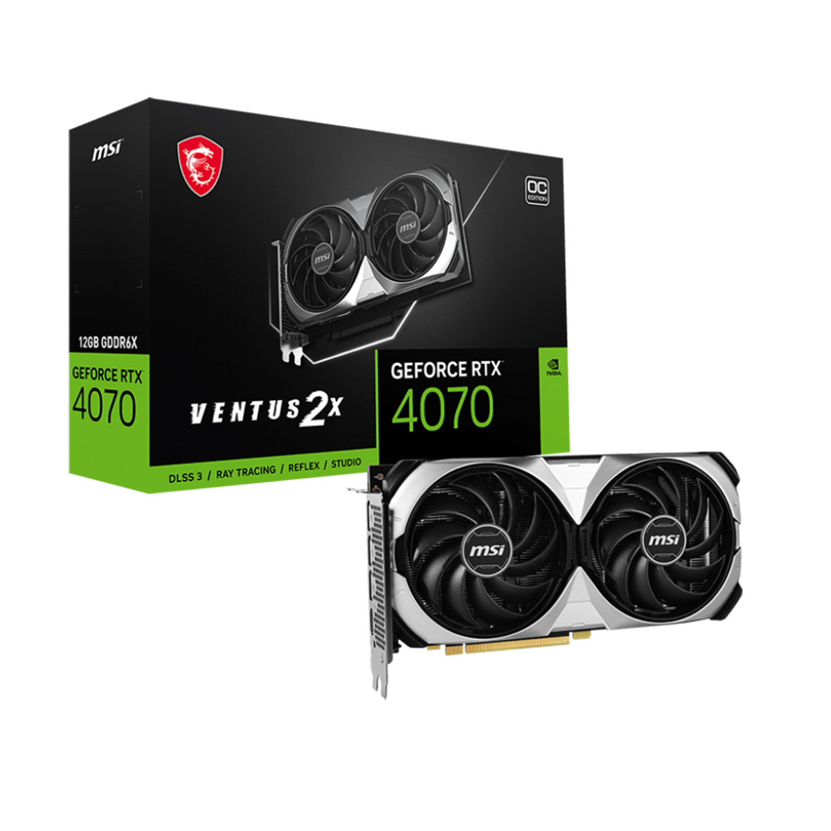 GeForce RTX 4070 12GB GDDR6X 192bits - MSI Ventus 2X OC - 912-V513-208