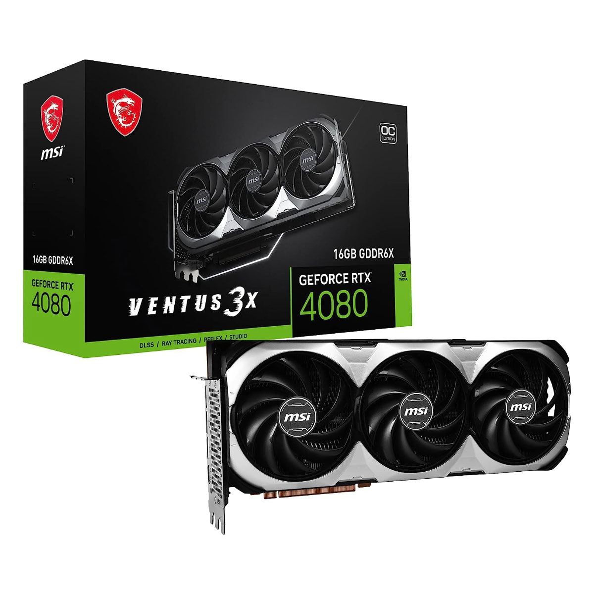 GeForce RTX 4080 16GB GDDR6X 256bits - MSI Ventus 3X OC - 912-V511-044