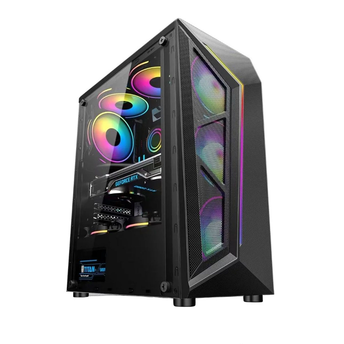 Gabinete Gamer BPC-005B - Lateral em Vidro Temperado - USB 3.0 - 4 Coolers Inclusos - Preto