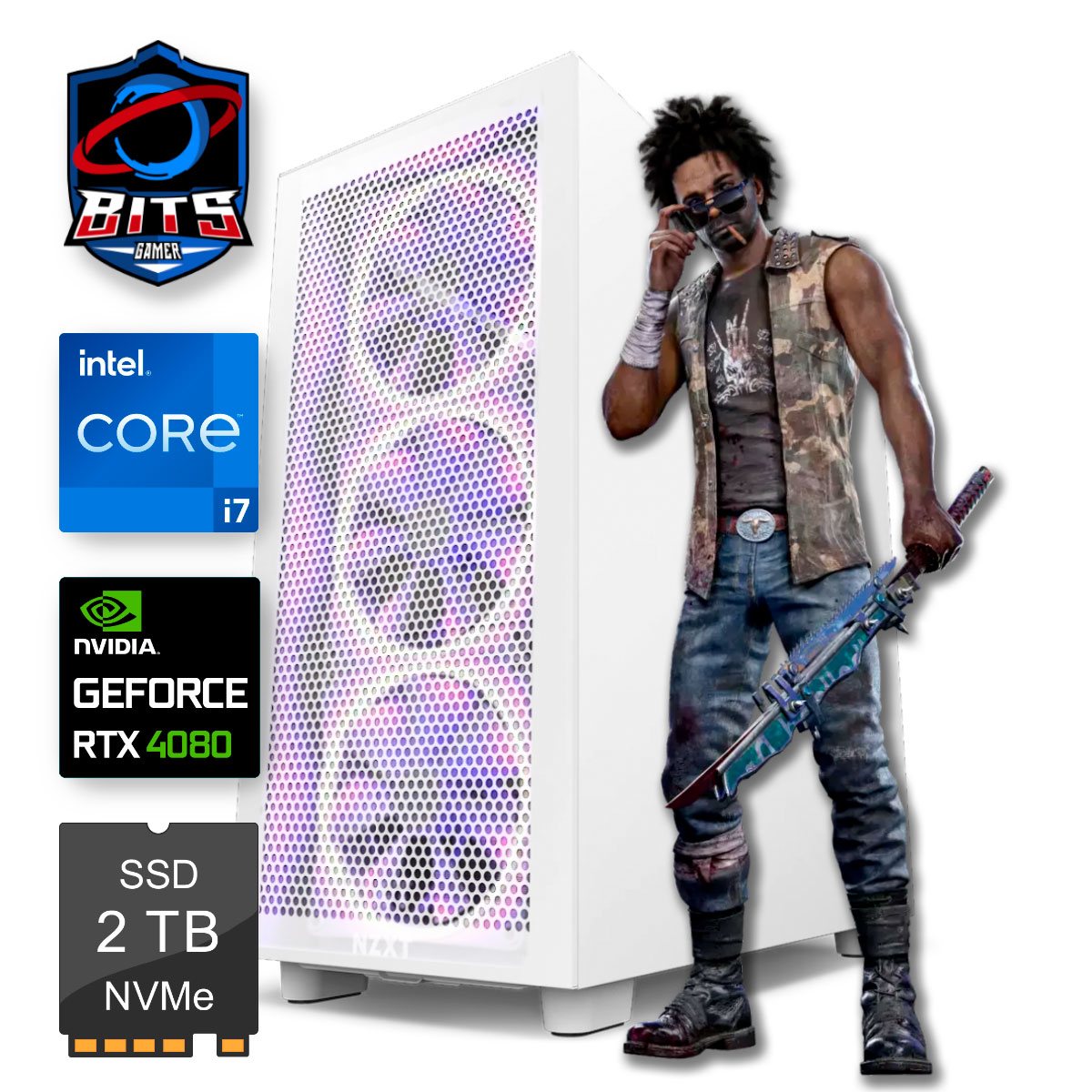 PC Gamer Bits 2025 - Intel i7 14700F, 64GB, SSD 2TB, Video GeForce RTX 4080 - Windows 11