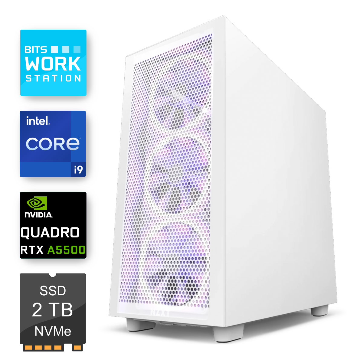 Workstation Bits 2024 - Intel i9 14900F, RAM 128GB, SSD 2TB, HD 16TB, Video Quadro RTX A5500