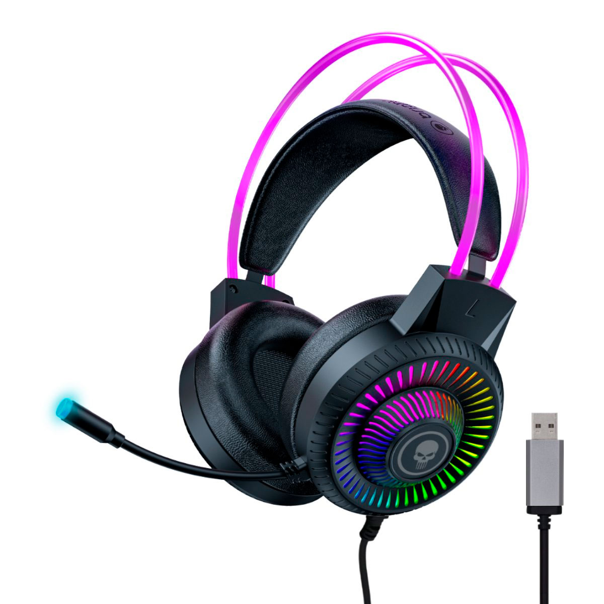 Headset Gamer Bright Flame - com Microfone - 7.1 Canais - Conector USB - LED RGB - Preto - GHP010