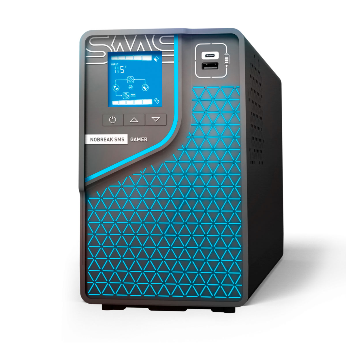 No-Break Gamer 1500VA SMS - Entrada e Saída Bivolt - Senoidal - RGB - 8 Tomadas - Gerenciamento via Wi-Fi - 29600 - Liquidação Open Box