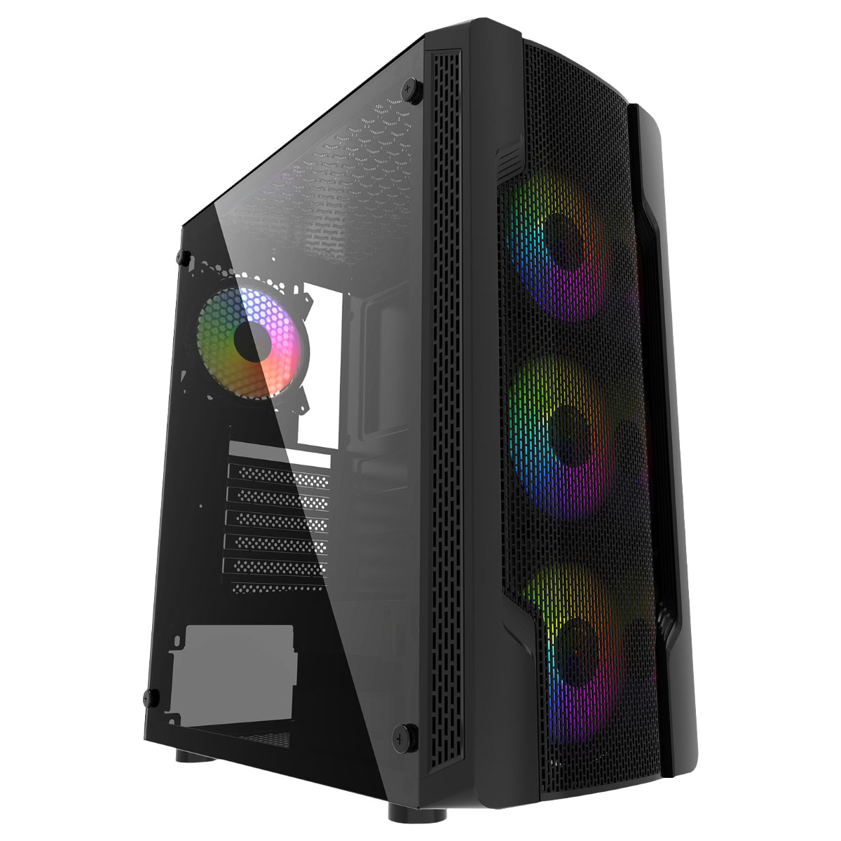 Gabinete Gamer Bluecase Airwave - Lateral em Vidro Temperado - USB 3.0 - 4 Coolers RGB Inclusos - BG-031BX