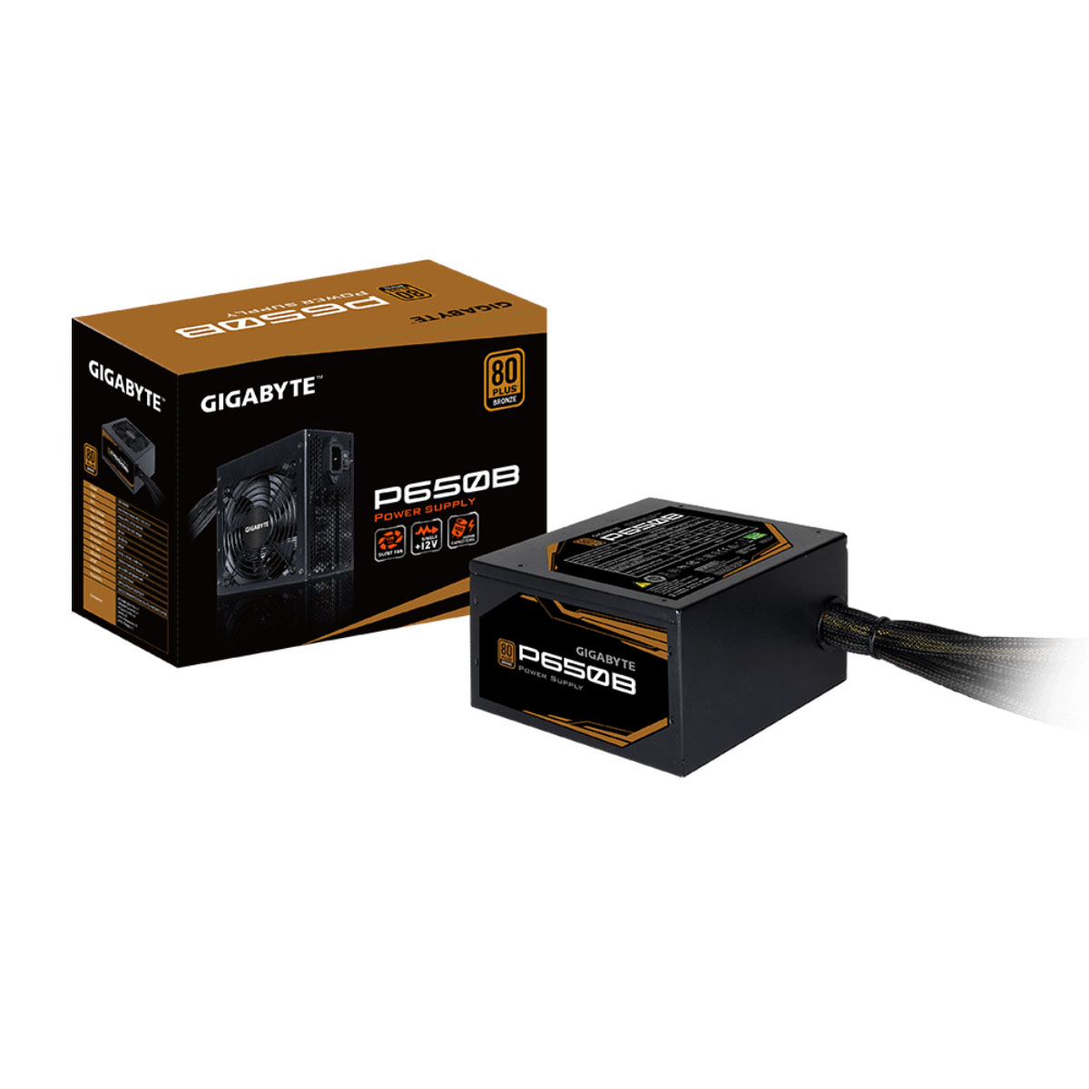 Fonte 650W Gigabyte P650B - PFC Ativo - Eficiência 85% - 80 PLUS® Bronze - GP-P650B