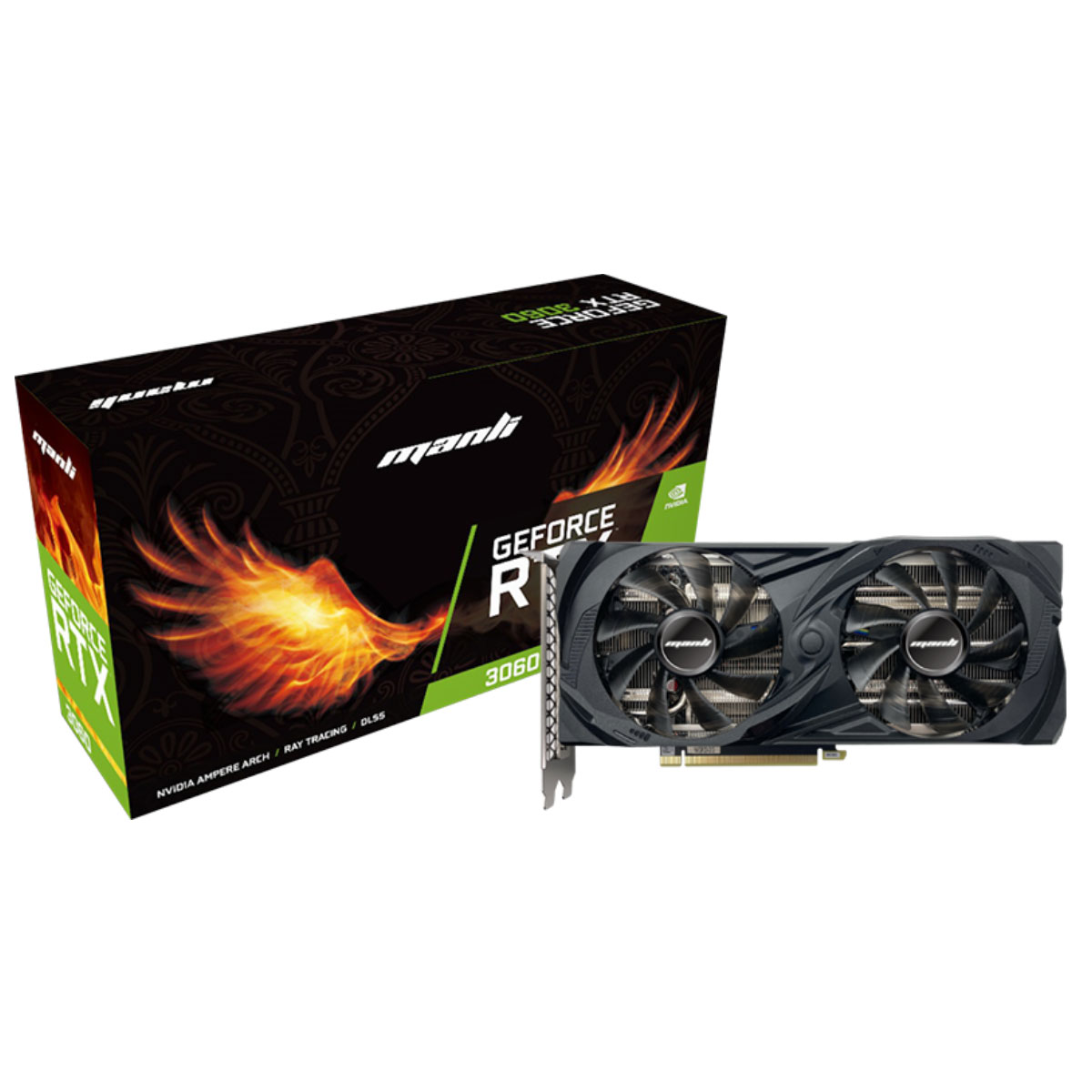 GeForce RTX 3060 12GB GDDR6 192bits - Manli - M-NRTX3060/6RFHPPPV2-M2500