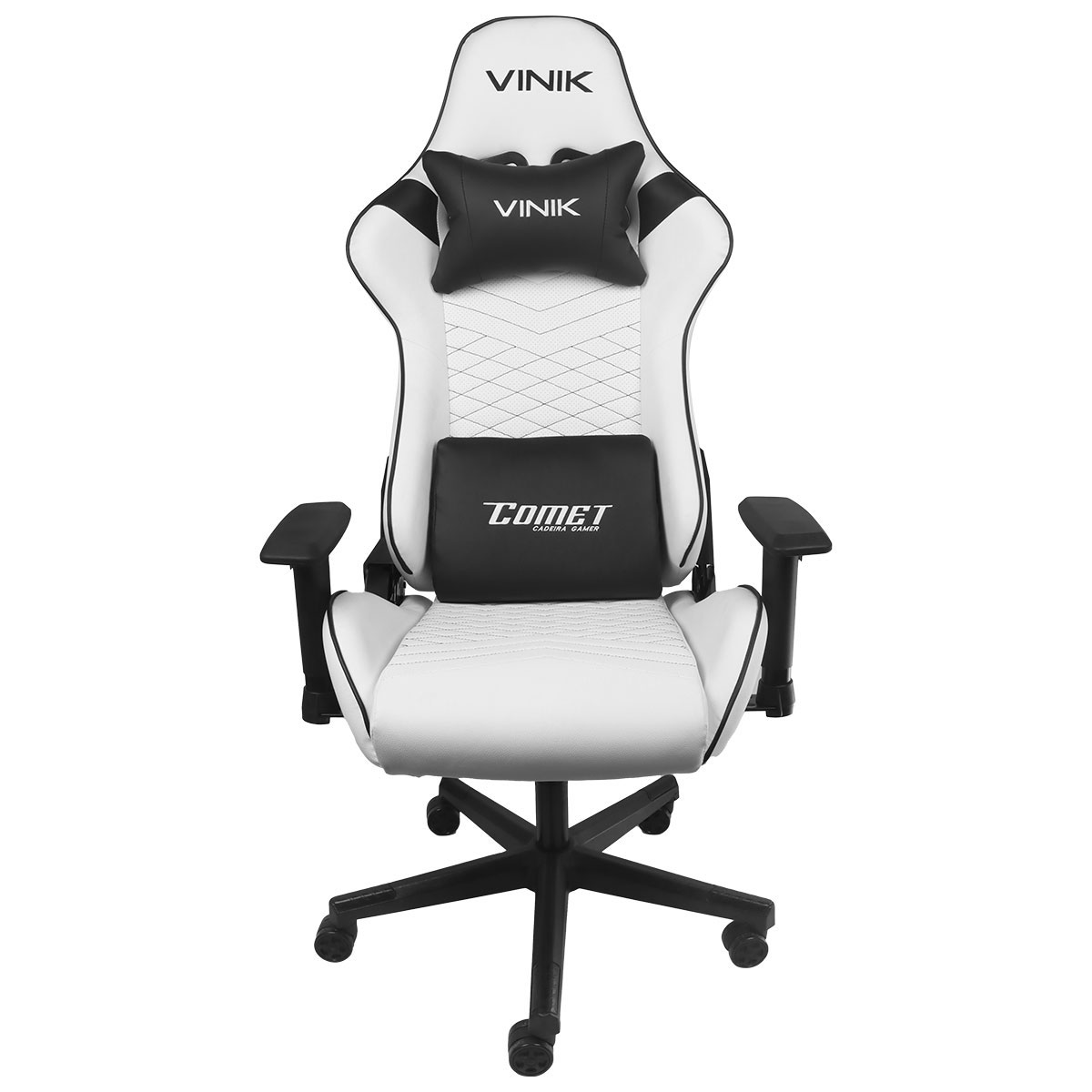 Cadeira Gamer Vinik Comet - Encosto Reclinável 180° - Base de Nylon - Branca - CGC20B