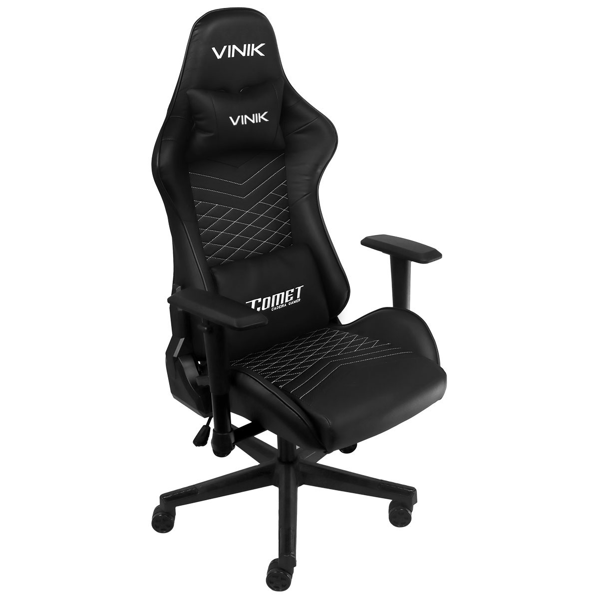 Cadeira Gamer Vinik Comet - Encosto Reclinável 180° - Base de Nylon - Preta - CGC10P