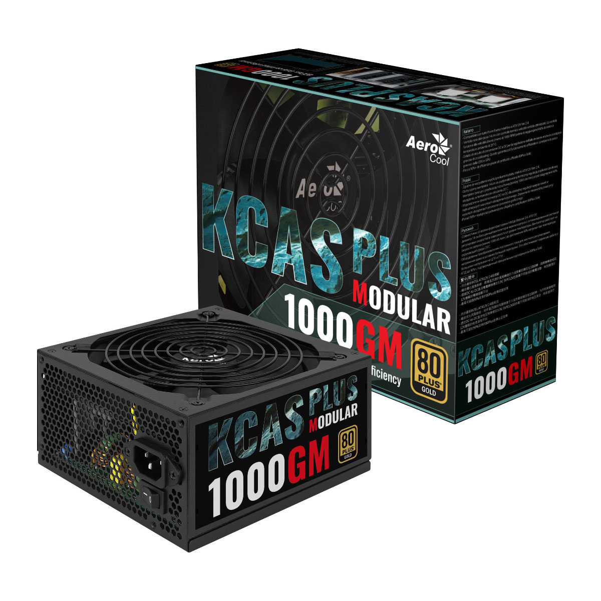 Fonte 1000W Aerocool KCAS Plus 1000GM - Semi Modular - Eficiência 90% - 80 PLUS® Gold