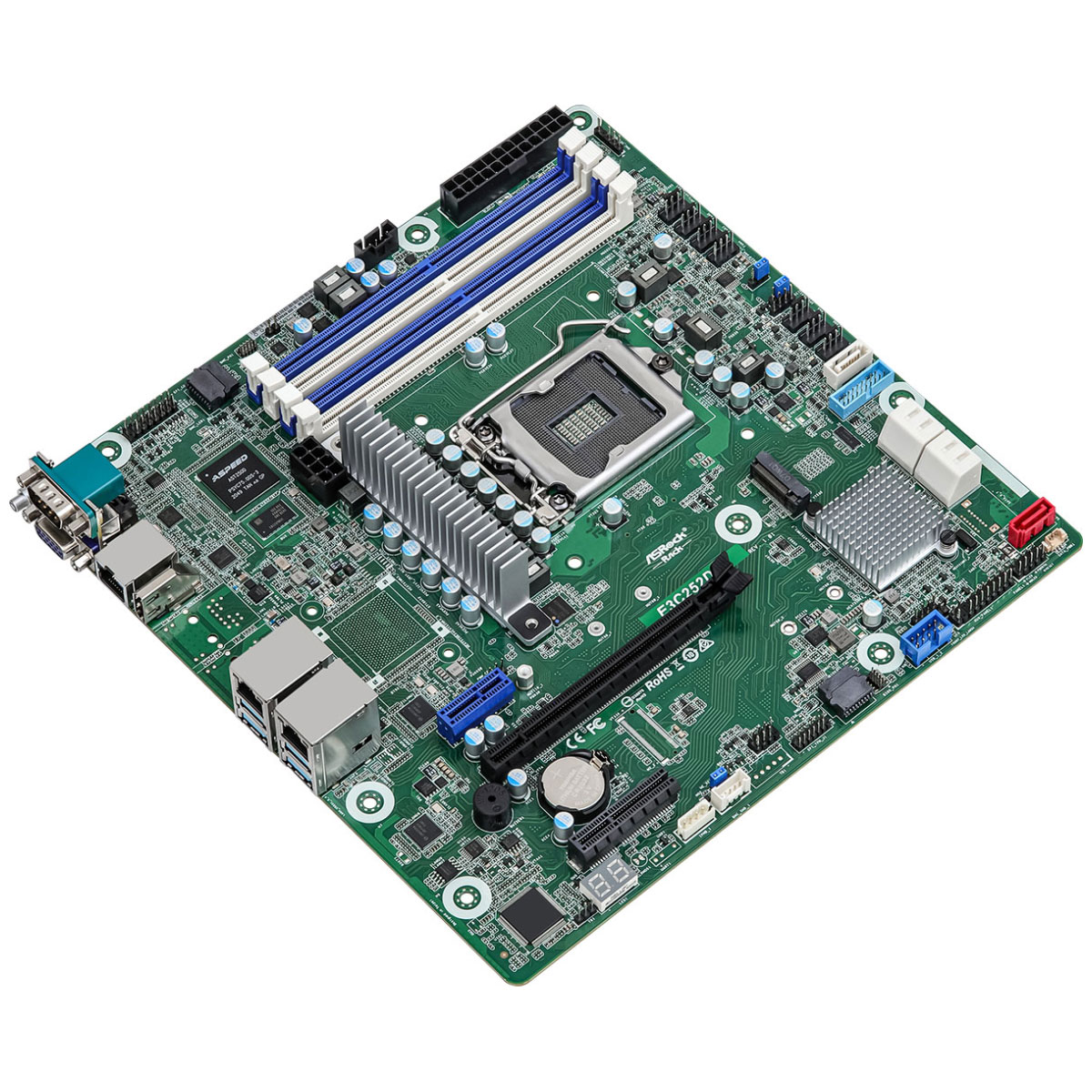 Placa Mãe para Servidor Intel Xeon ASRock E3C252D4U - (LGA 1200 - DDR4 ECC) - Chipset C252 - Dual LAN