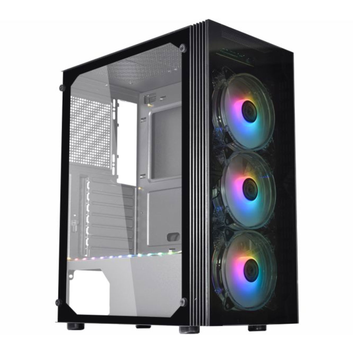 Gabinete Gamer K-Mex Asgard Elf CGA3Z5 - Lateral em Vidro - com 3 Coolers e Fita LED RGB