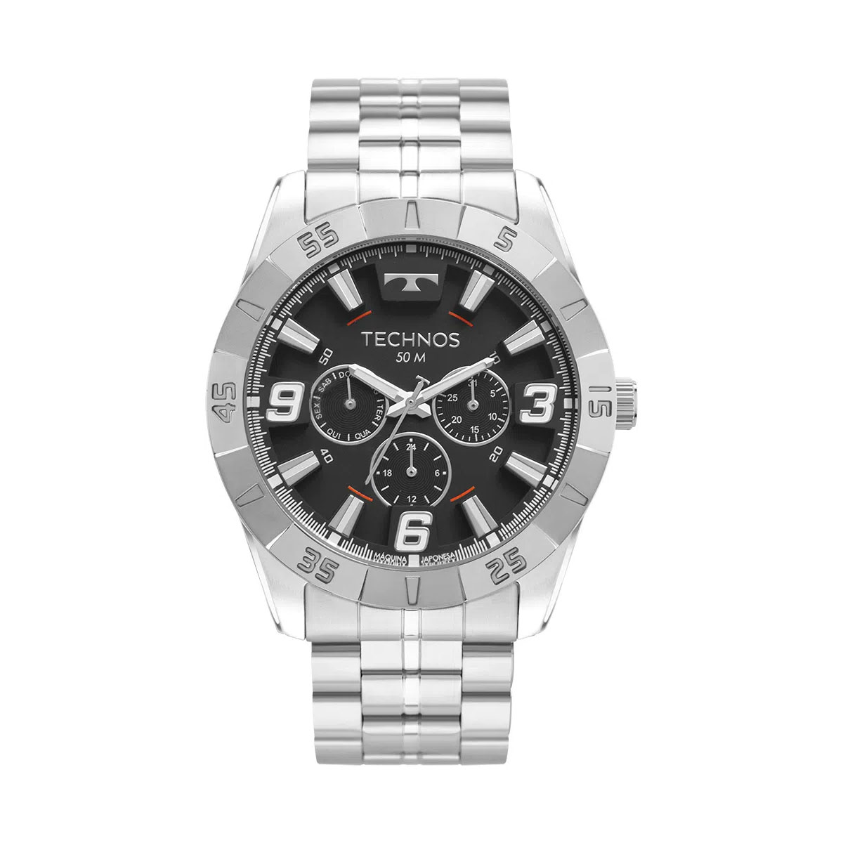 Relógio Masculino Technos Racer Prata - 6P29ALB/1P