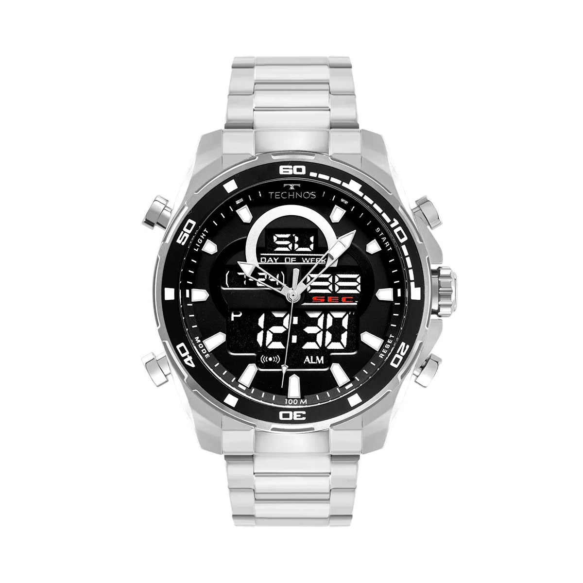 Relógio Masculino Technos Ts Digitech Prata - Digital e Analogico - BJK626AA/1K