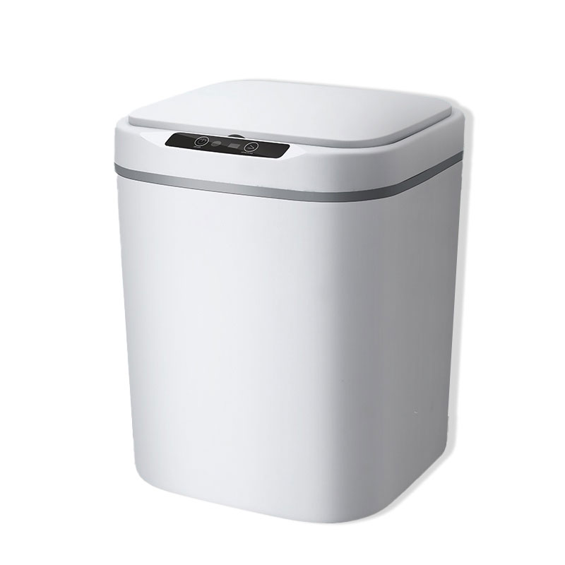Lixeira Eletronica - Sensor de Aproximação e Toque - 18 Litros - Recarregável ou Pilha - Branco - LE-W18L