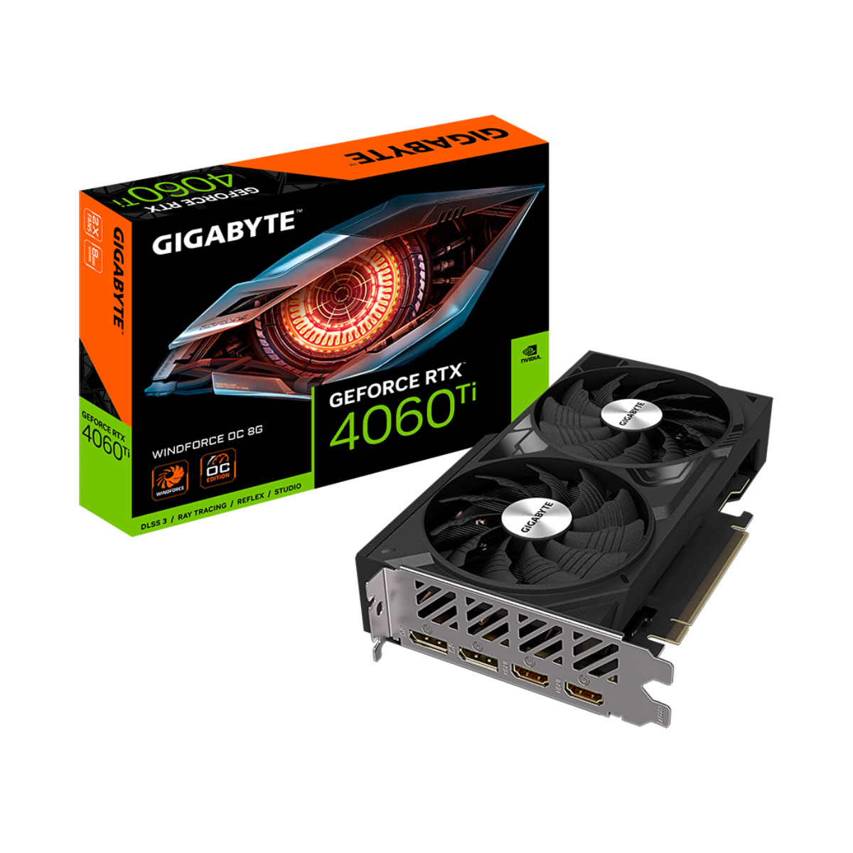 GeForce RTX 4060 Ti 8GB GDDR6 128bit - Windforce OC 8G - Gigabyte GV-N406TWF2OC-8GD