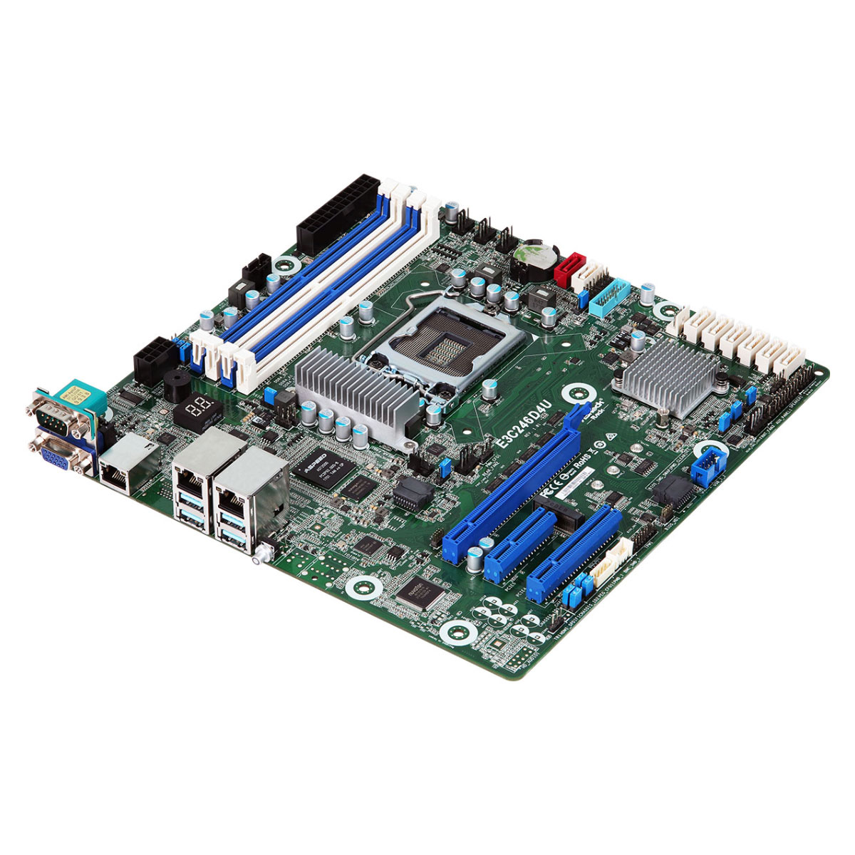 Placa Mãe para Servidor Intel Xeon ASRock E3C246D4U - (LGA 1151 - DDR4 ECC) - Chipset C246 - Dual LAN
